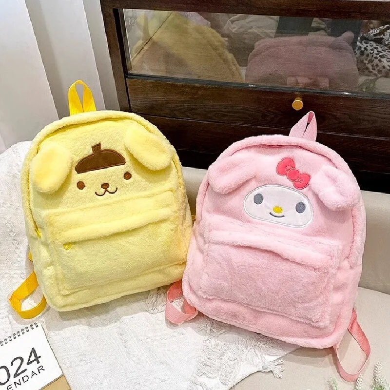 

Sanrio Japanese Cartoon Yuguigou Kuromi Plush Backpack Cute Girl Heart Academy Style Sending Female Students Birthday Gifts