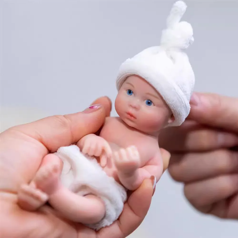 Muñeca Reborn realista hecha a mano, muñeco de silicona de platino completo, pintada, regalo para niños, 15CM