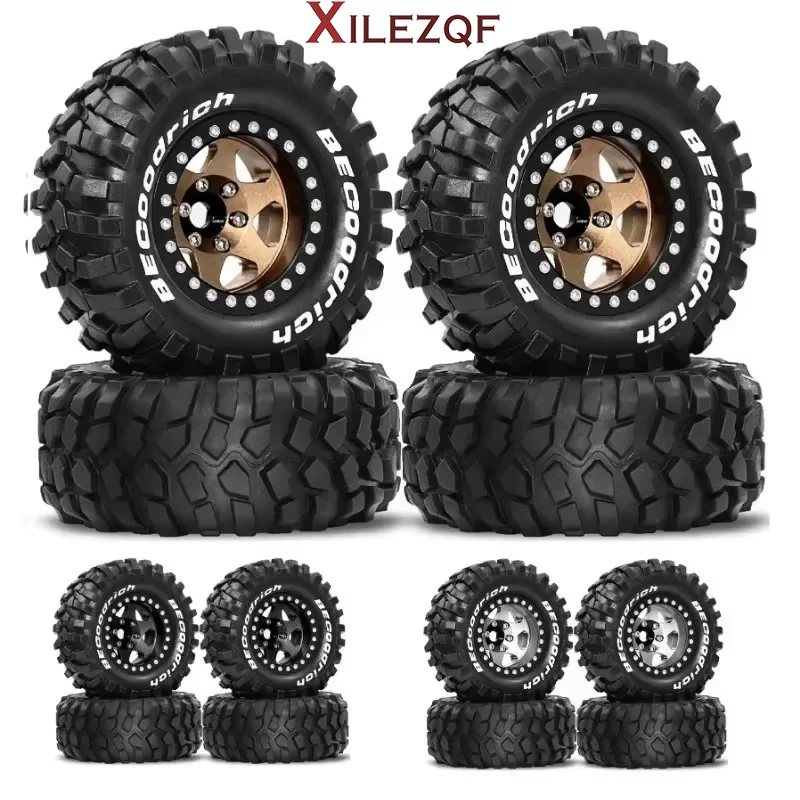 XILEZQF 4PCS 95mm Metal Deep Dish Beadlock Wheel Rims for 1/10 RC Crawler MJX H12Y R260 1.9