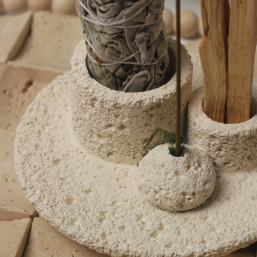 Silicone Mold For Concrete Diffuser Holder Multifunction Incense Stick Holder Jesmonite Gypsum Resin Pan Aromatherapy Stove Mold