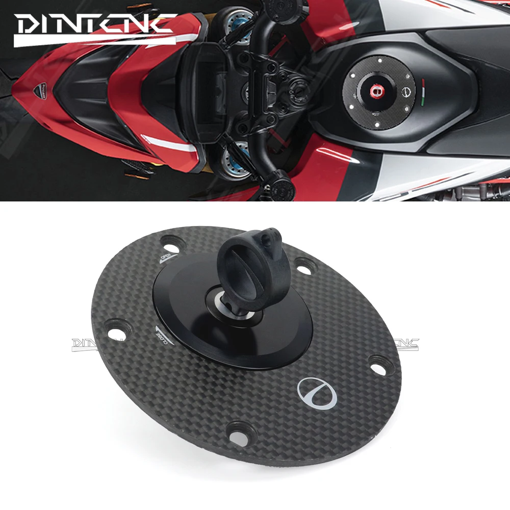 

Carbon Fiber Fuel Tank Cap For DUCATI HYPERMOTARD 950/SP 950SP 2019-2023 CNC Quick Release Anti-Theft Lock Cover Kit Accessories