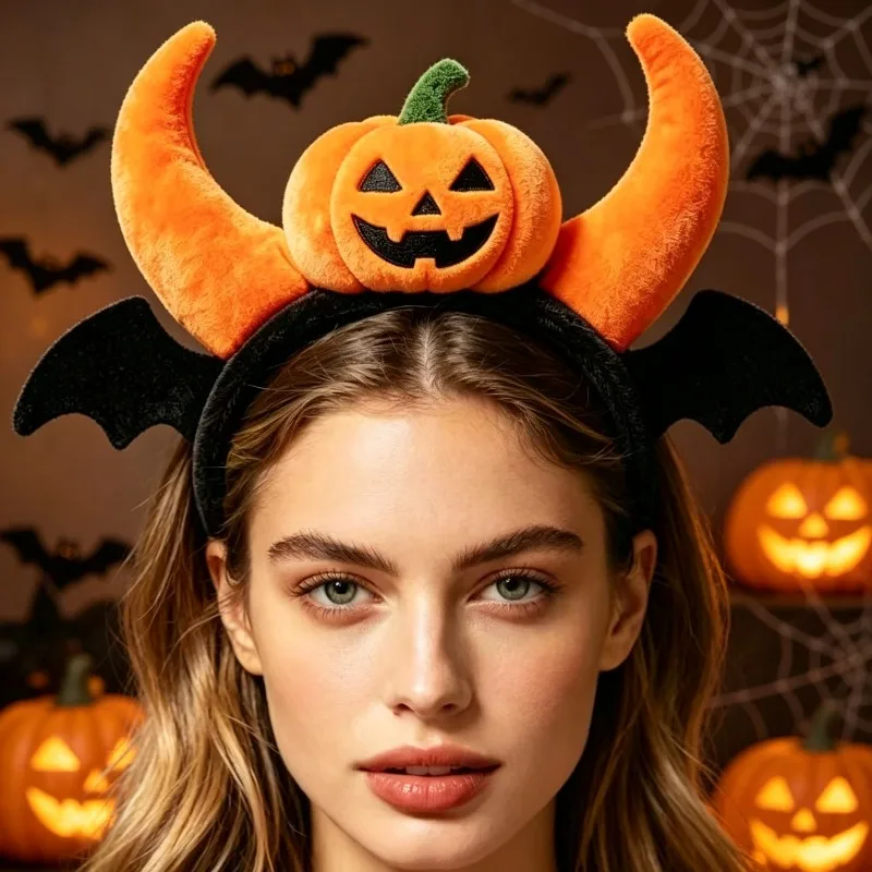 Halloween Pumpkin Headband One Size Adjustable Great For Haunted Attraction Party Carnival Parade And Cosplay Dress Up