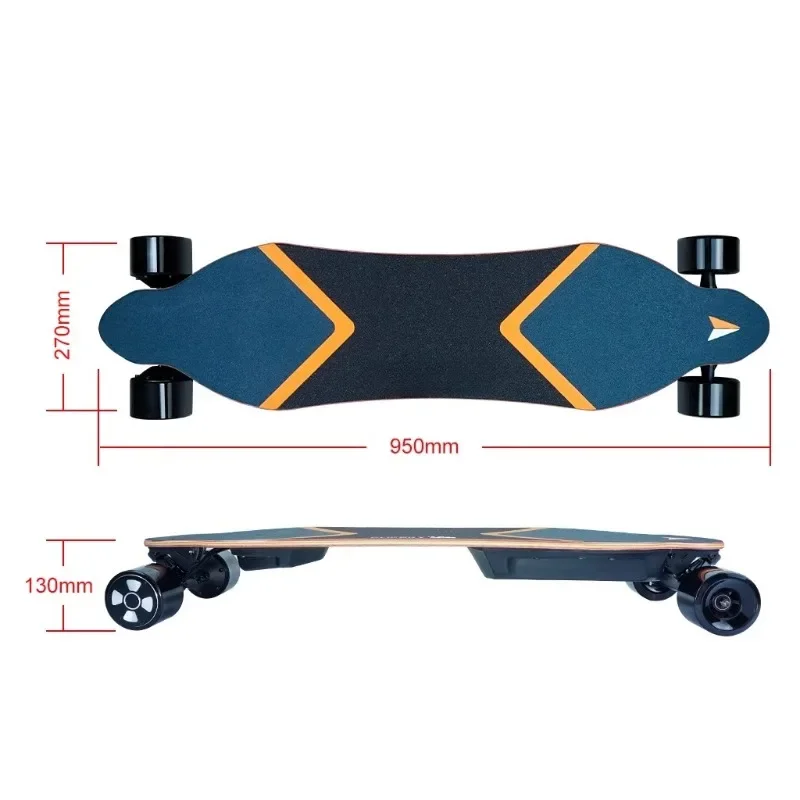 F1 Smart Remote Control 4 Wheel Electric Skateboard,950x270mm Longboard Deck for Commute,Shopping,Campus,Senior Mobility