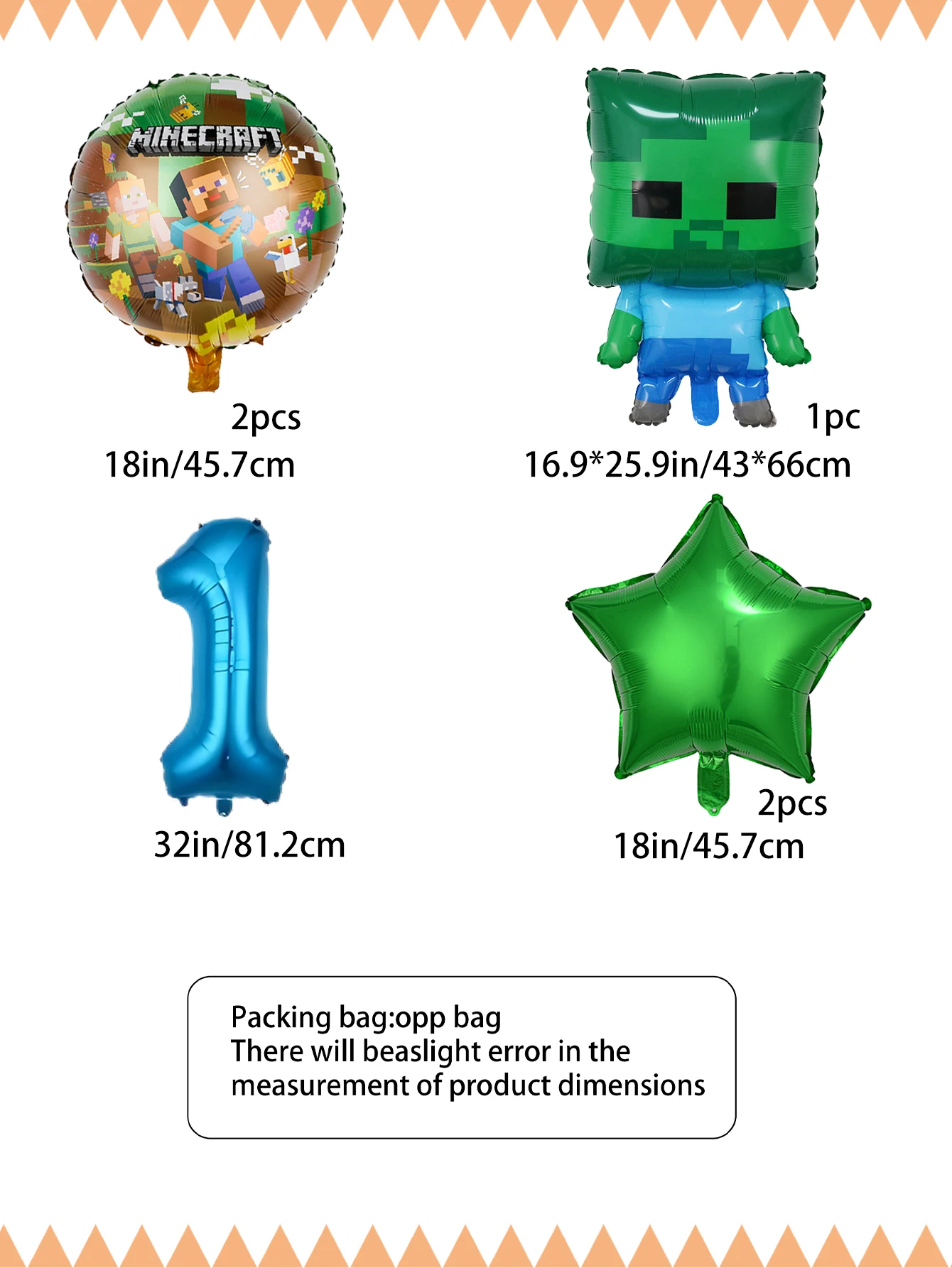 Pixel Game Character Balloon Birthday Party Kit, Themed Birthday Party Decor Supplies Set for Kids Boys Celebration