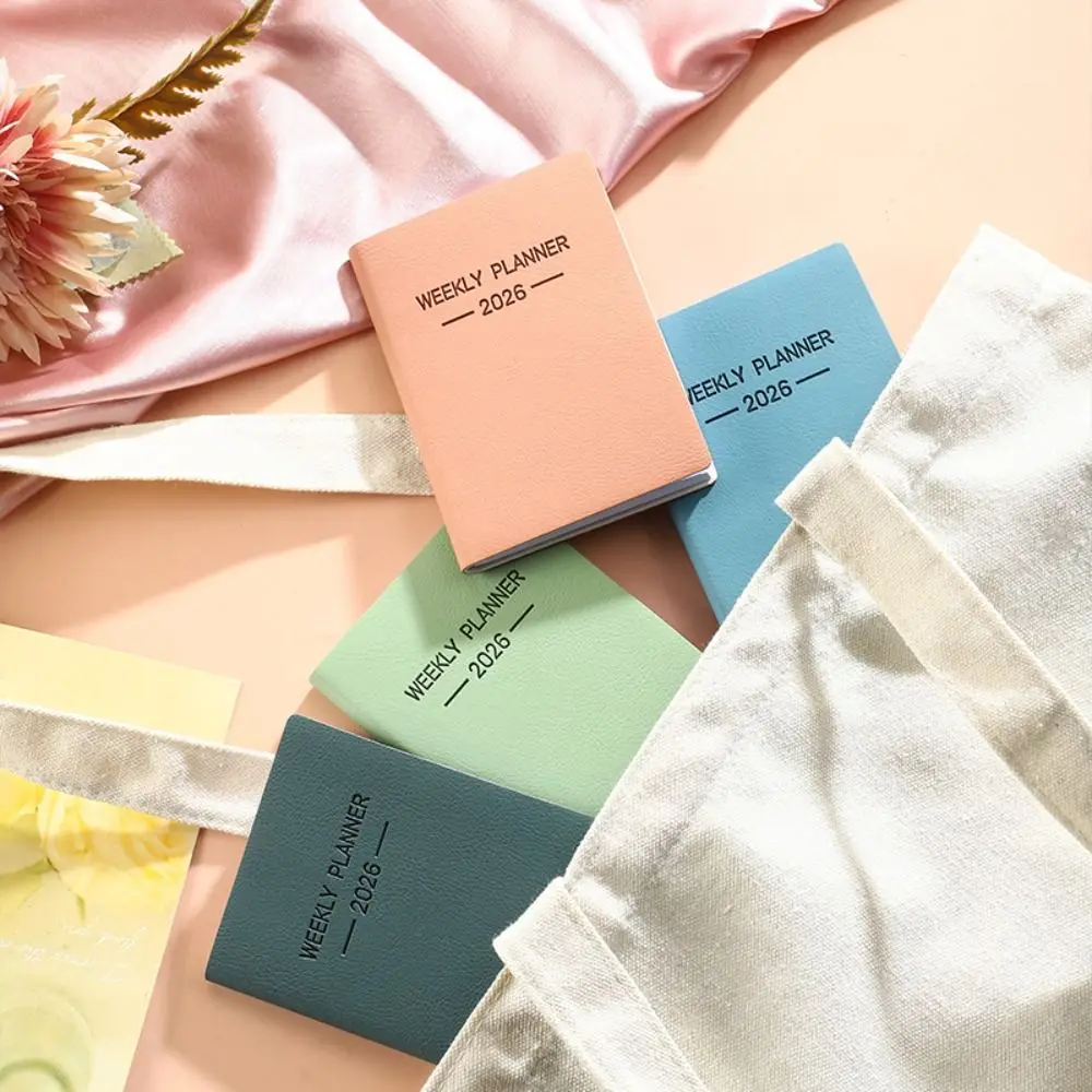 휴대용 A7 2026 의제 도서 Morandi Color with Calendar 일일 주간 플래너 할 일 목록 영어 메모장 학생