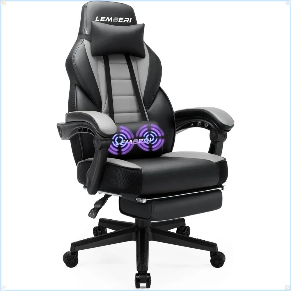 

Gaming Chairs with Footrest,Adults,Big and Tall Chair 400lb Weight Capacity, Racing Style hair with Headrest and Lumbar Support