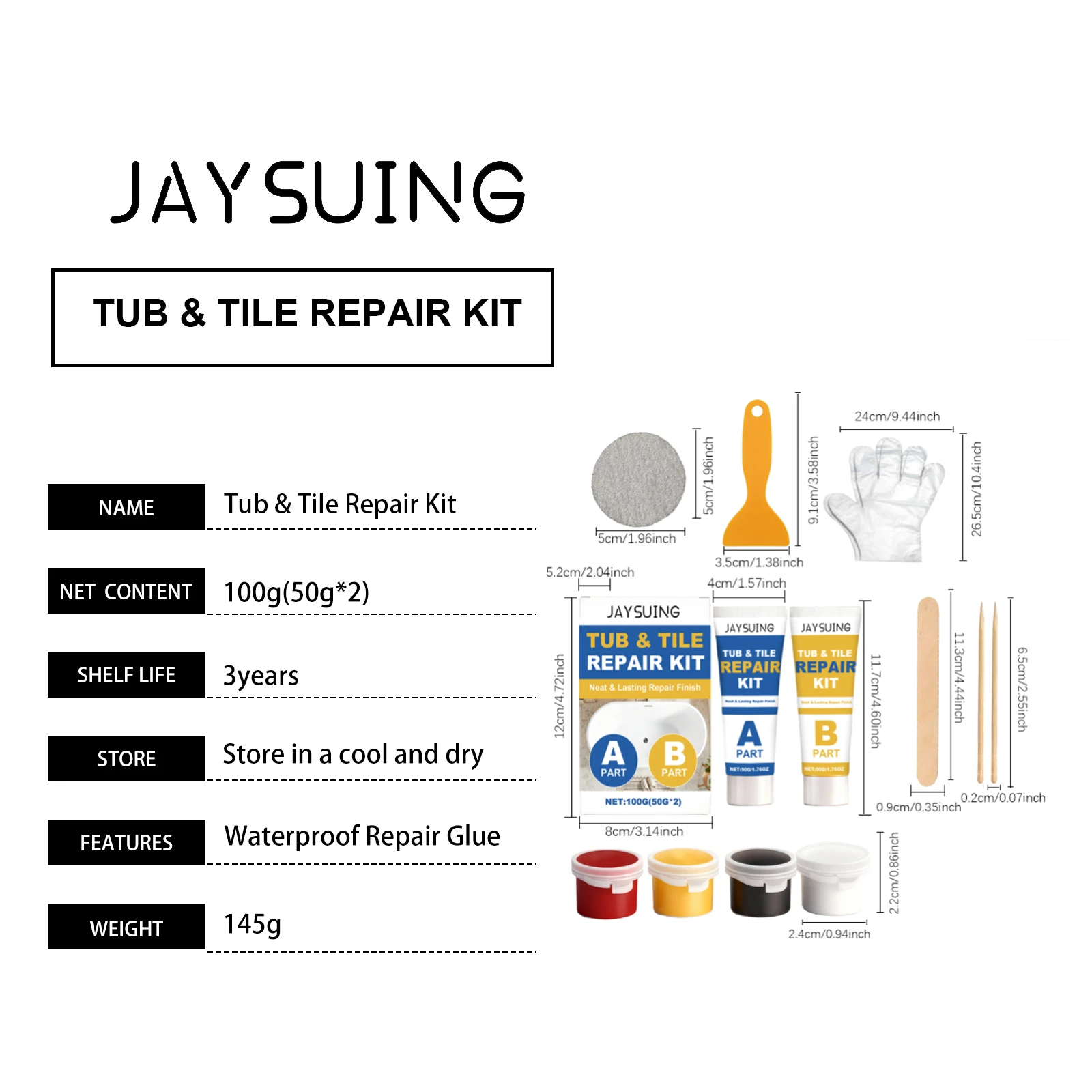 Tile Repair Kit AB Glue Ceramic Marble Crack Filler Seam Repair Heat Resistant Bathroom Kitchen Restore Damaged Ceramic Surfaces