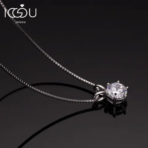 0.5-5.0 캐럿 라운드 D Moissanite 다이아몬드 펜던트 실버 925 진짜 14K 골드 도금 목걸이 여성을위한 약혼 웨딩 쥬얼리 Best5