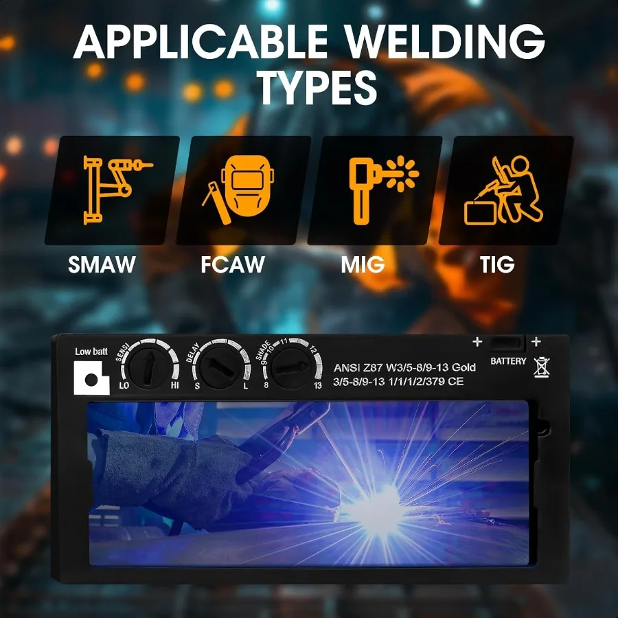Сварочная линза 2x4 с автоматическим затемнением и регулируемым оттенком 813 2x4 1 4 HD, сменная сварочная линза для блинных трубопроводников, сварочные вытяжки