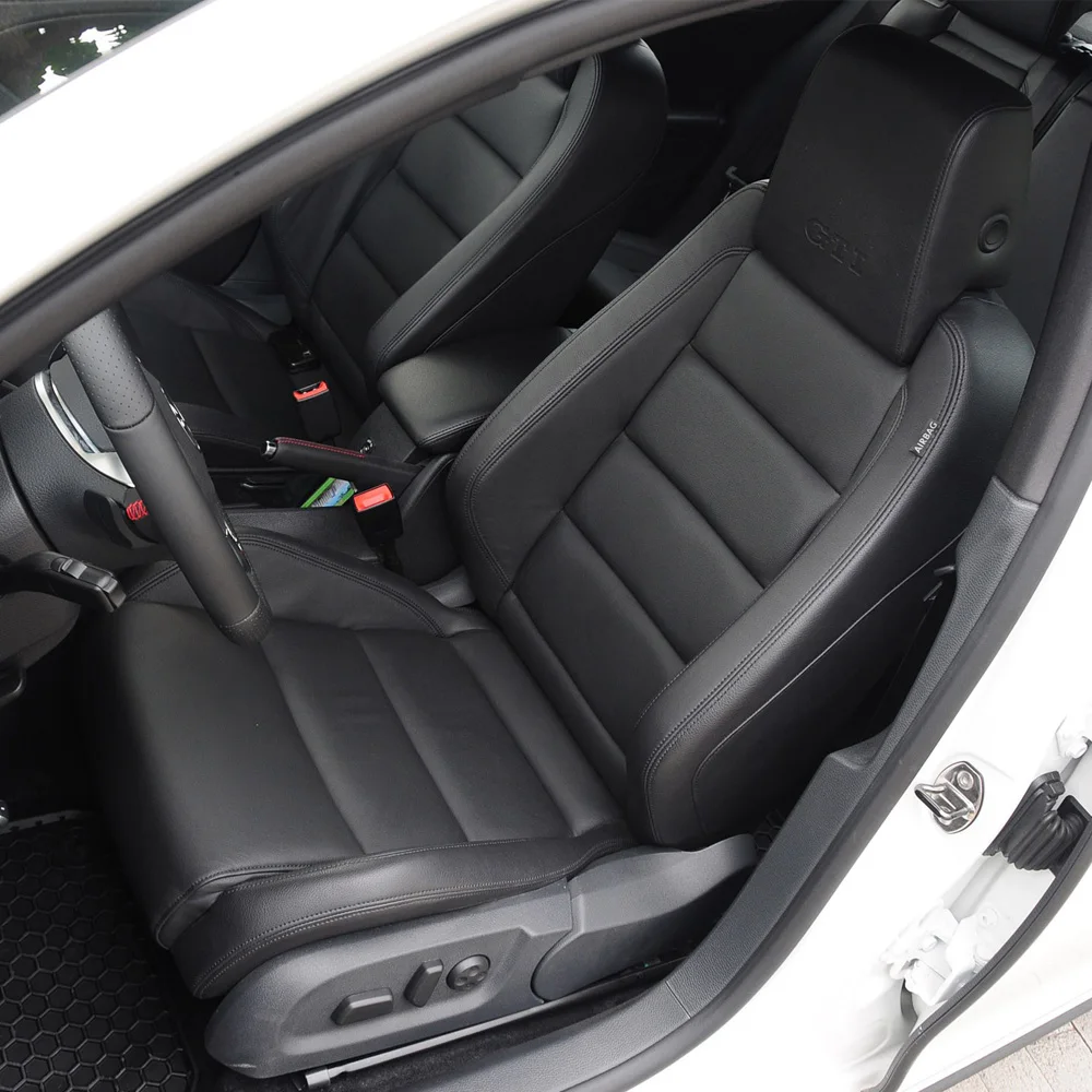 Maßgeschneiderte Autositzbezüge für Volkswagen VW Golf 6 GTI 2009 2010 2011 2012 Kunstleder-Sitzkissen Autositzbezüge Zubehör.