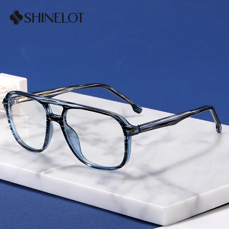 

82120 Men Popular Double Bridge Eyeglasses Radiation Protection Glasses Workplace Youth Style Best-Selling Eyewear