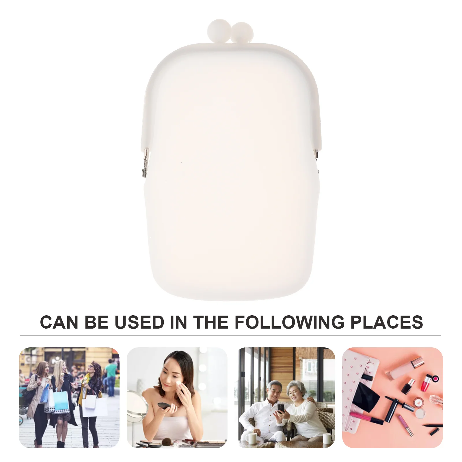 

Silicone Coin Purse Small Wallet Durable Multifunction Solid Color Portable Change Pouch for Women Girls Daily Use