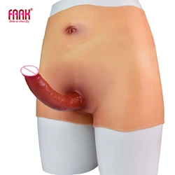 FAAK Silicone Pants With Realistic Dildo Wearable Penis Skin Touch Anal Plug Strecthable Sex Toys For Lesbian Women Cosplay