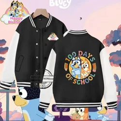 Bluey 2-14 years old boys and girls baseball uniforms Cartoon Print fashion Fall/Winter Jackets for kids Sweatshirts Super cheap