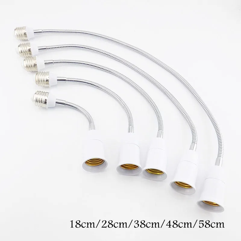 

E27 LED Light Bulb Base E27 to E27 Socket Flexible Extension Light Holder Converters Lamp Adapter EU US 18cm/28cm/38cm/48cm/58cm