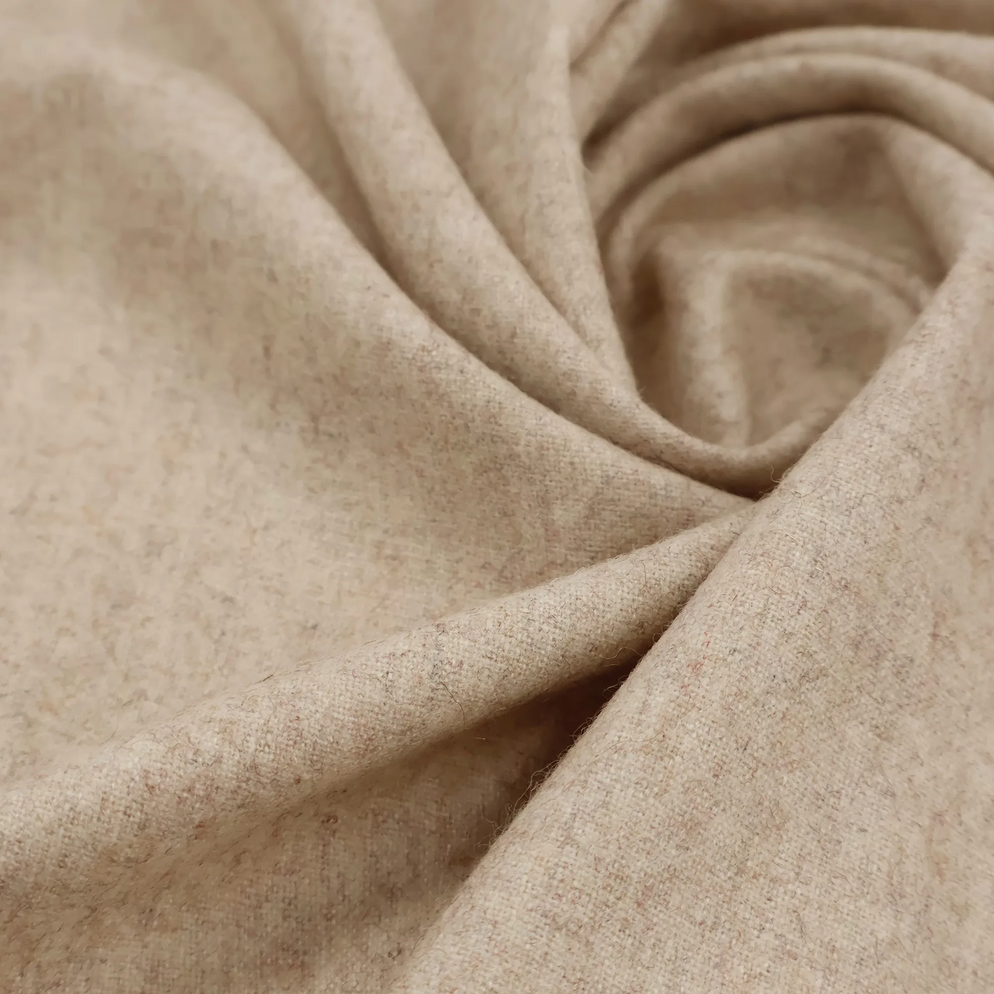 2 Yards Oatmeal Color Mixed Soft Drape Fine High Wool Content Wool Fabric Autumn and Winter Coat Suit Fabric B