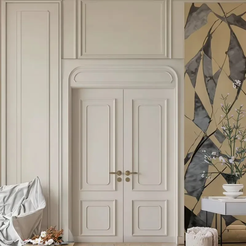 High End Modern Luxury Solid Wood Interior Door Waterproof Anti Fading Lightweight Fashionable Paint Finish for Home