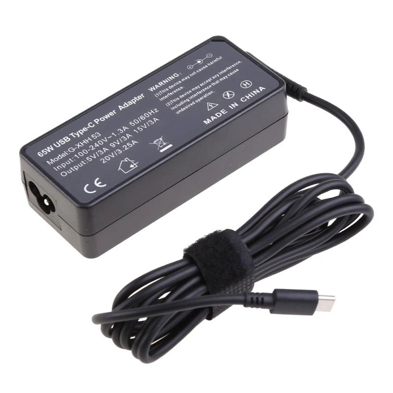 Adaptador potencia cargador tipo C PD 65W Cargador rápido USB C 4.45x1.93x1.14in