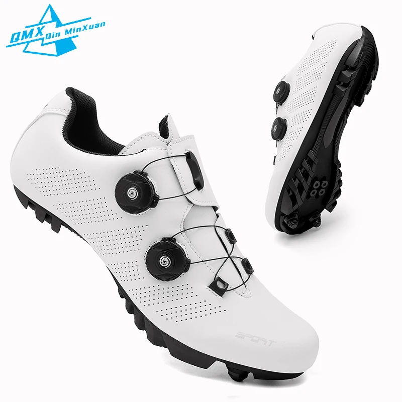 Mtb Cycling Shoes Men 209 White Professional Road Bike SPD Self-Locking Cleat Racing Road Bike Shoes Women Flat Bicycle Sneakers