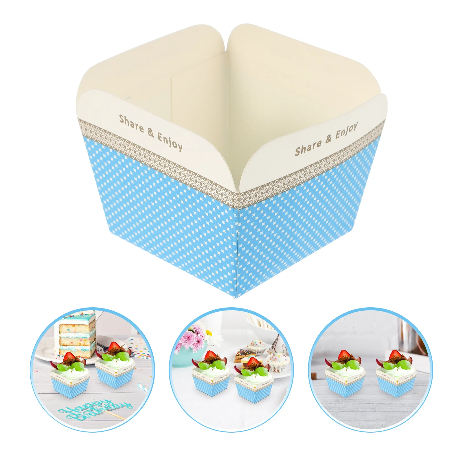 

50 Pcs Square Cake Paper Cup High Temperature Resistance Color Large Capacity Set Ideal for Parties Multifunctional Tool