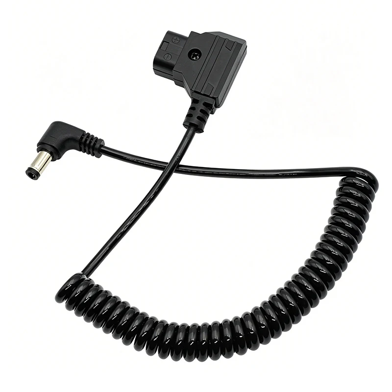 Power Cable D-Tap Male to Right Angle DC 5.5x2.5mm Cable for DSLR Rig Power V-Mount Anton, DTAP-B Port Camera Monitor Cord