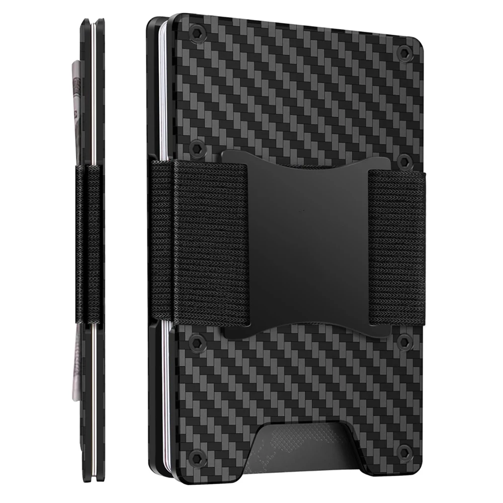 Minimalist Wallet for Men- Slim Aluminum Metal Money Clip Wallet with Clear ID Card Holder, Slim Wallet for Men,Holds up 15 Card