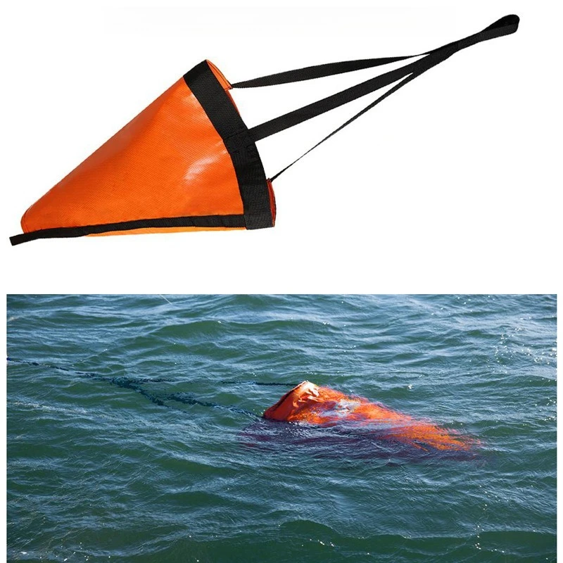 1pc 24inch S Marine Sea Anchor PVC Drift Brake Float for Inflatable Boat Kayak Fishing Anchor Rope
