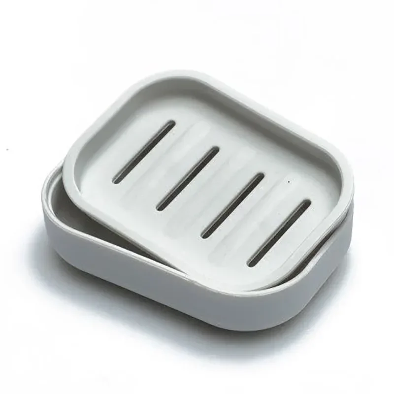 1Pcs Portable Soap Dishes Double-layer Plastic Soap Box Household Bathroom Drain Soap Tray Bathroom Soap Box With Cover
