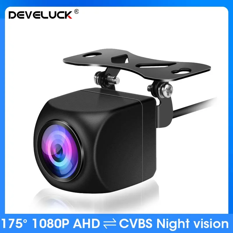 Develuck Car Rear View 1920x1080P HD AHD Reverse Camera 170 Degree Fisheye Lens Starlight Night Vision Universal Vehicle Camera