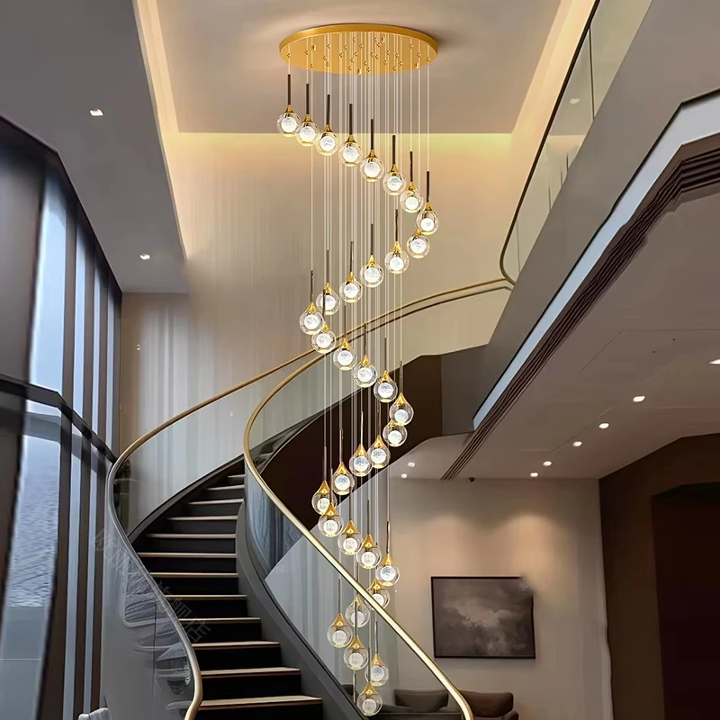 

Modern home decoration crystal chandelier, stair Pendant lamp, living room Pendant lights, interior lighting