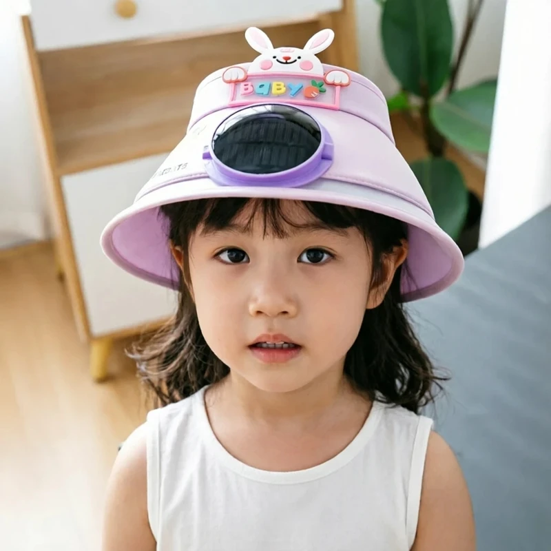  Portable Solar Powered Fan Empty Top Sun Hat Uv Protection Wide Brim Cooling Visor For Summer Outdoor Activities Outdoor Hat