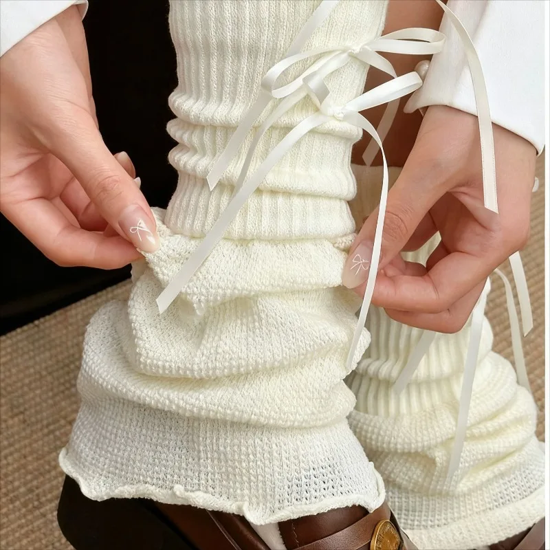 

New Sweet Layered Bow Socks Y2K Bow Design Winter Thermal Stacking Ankle Socks for Girls Layered Warm Socks Cold Weather Style