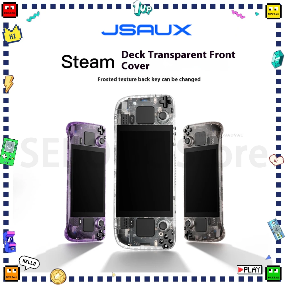 

Jsaux Steam Deck Transparent Game Console Back Plate Steamdeck Oled Replacement Cases Heat-Dissipation Cover For Steamdeck Gamer