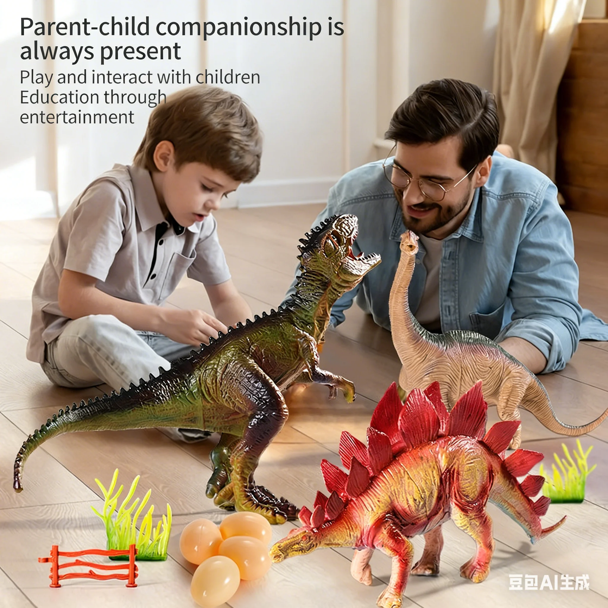 Dinosaur toy children's set simulation animal soft rubber model egg new small triangle Tyrannosaurus rex wing boy and girl