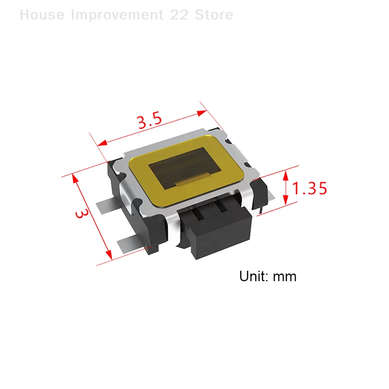 10Pcs/Lot Micro Switch SMD 4Pin Side By Light Touch Button Switch Key For Mobile Phone 3x3.5 Surface Film With Column