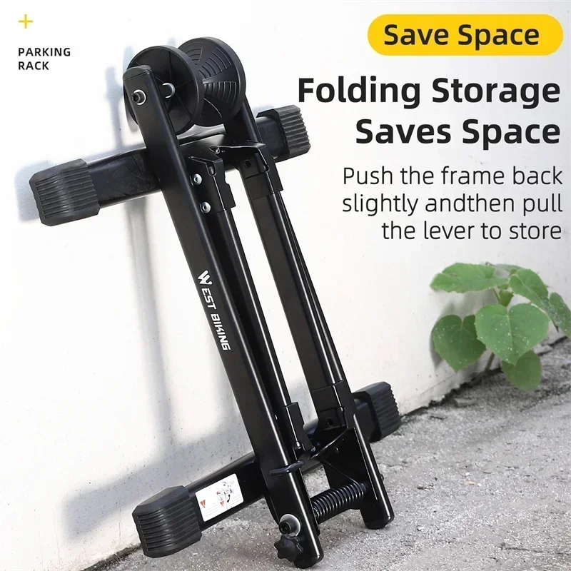 WEST BIKING Bicycle Foldable Parking Racks Indoor MTB Road Bike Floor Wheel Stand Storage Stable Stand Racks Bike Accessories