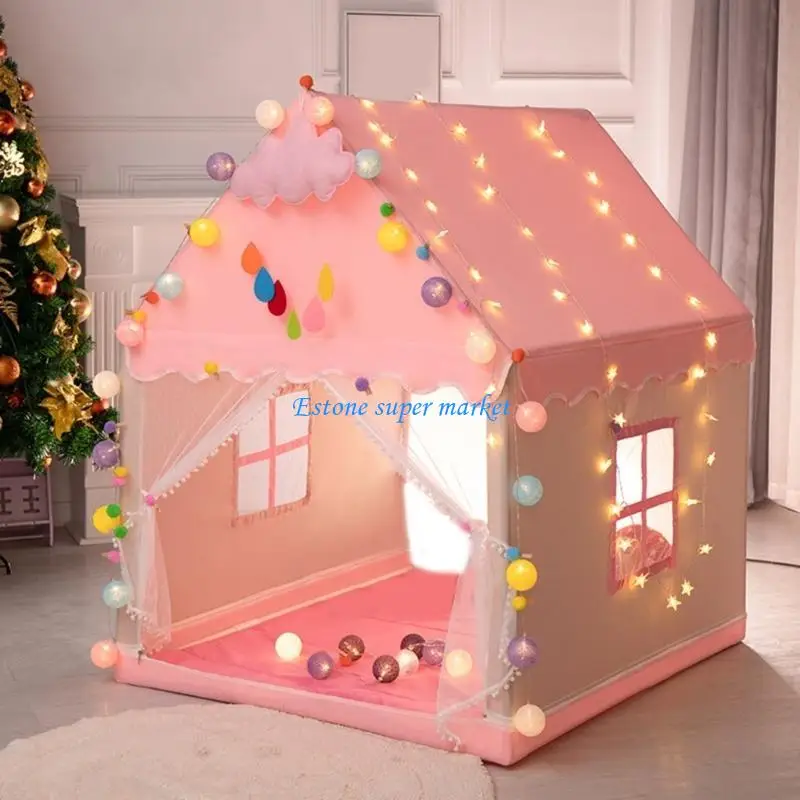 090B Portable Children Tent Folding Kids Tents Baby Play House Large Girls Pink Blue Princess Castle Child Room Decorations