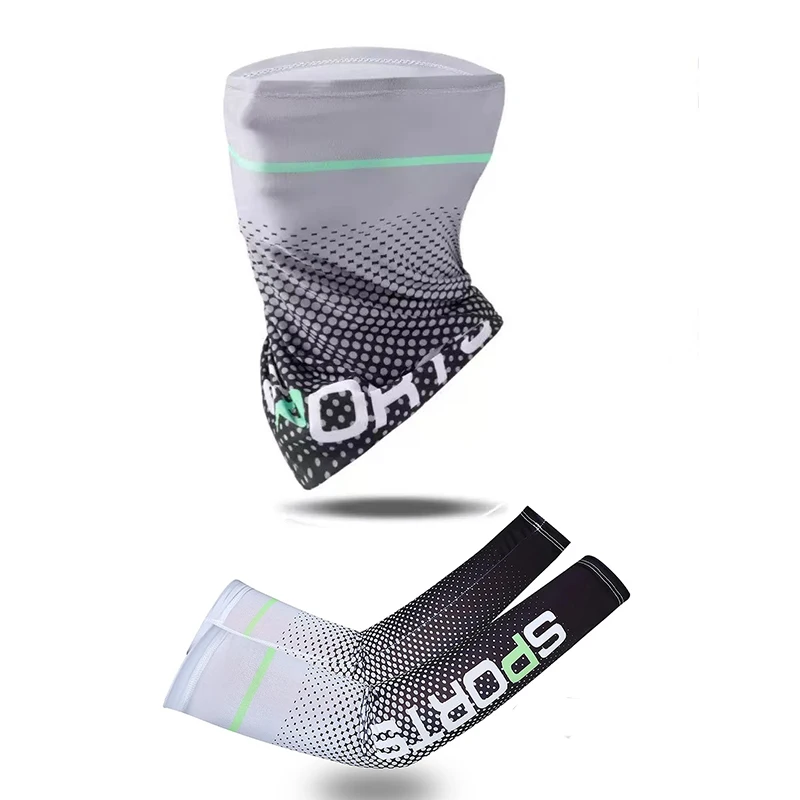 Ice Silk Sunscreen Mask For Men Women Outdoor Cycling Face Cover Solid Color Neck Wrap UV Protection Ear Bandana Scarf Summer