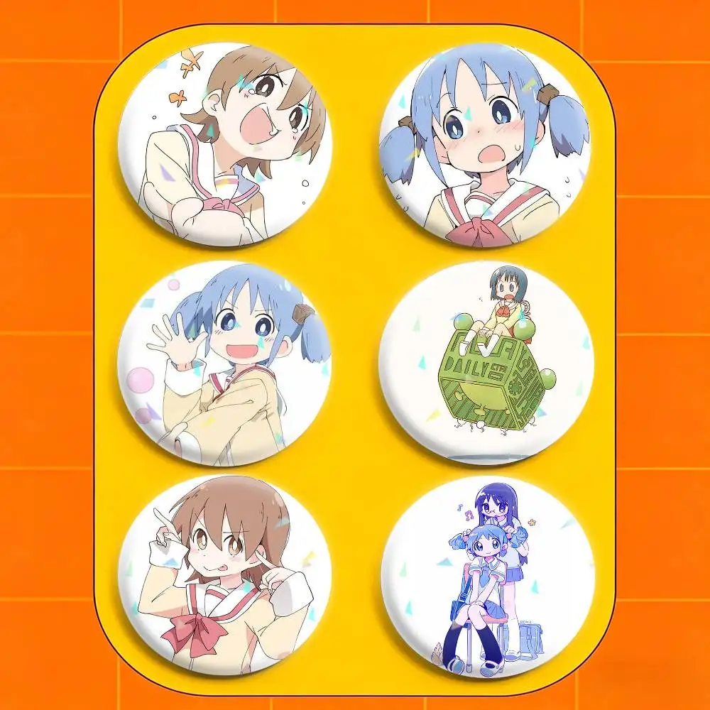 N-Nichijou 32/44/58mm Handmade Pins Round Brooch Badge Backpacks Clothes Jewelry Gifts