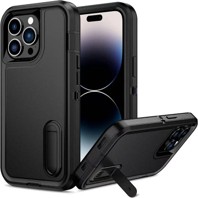 

3IN1 Hybrid Military Anti-Shock Strong Phone Case For iPhone 17 Air 16 11 12 13 14 15 Pro Max 15 Plus PC Hard Holder Phone Cover