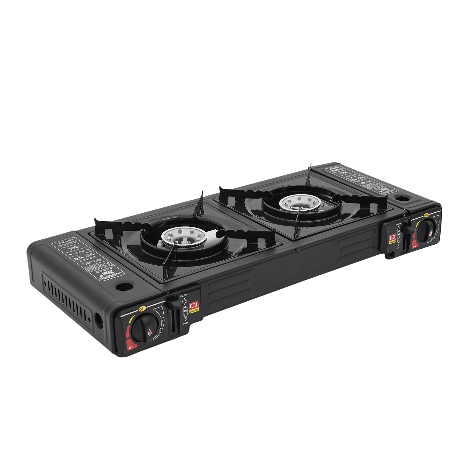 

Портативная походная плита с 2 конфорками, комплект уличной газовой плиты, бутановая походная плита 63*26*12 см для пикника, барбекю