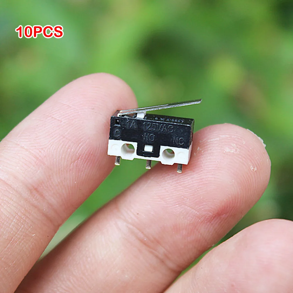10 sztuk Mini mikroprzełącznik krańcowy NO NC 3 Pins PCB terminale 1A 125V przycisk przełącznika małe przystawki działania Push mikroprzełączniki