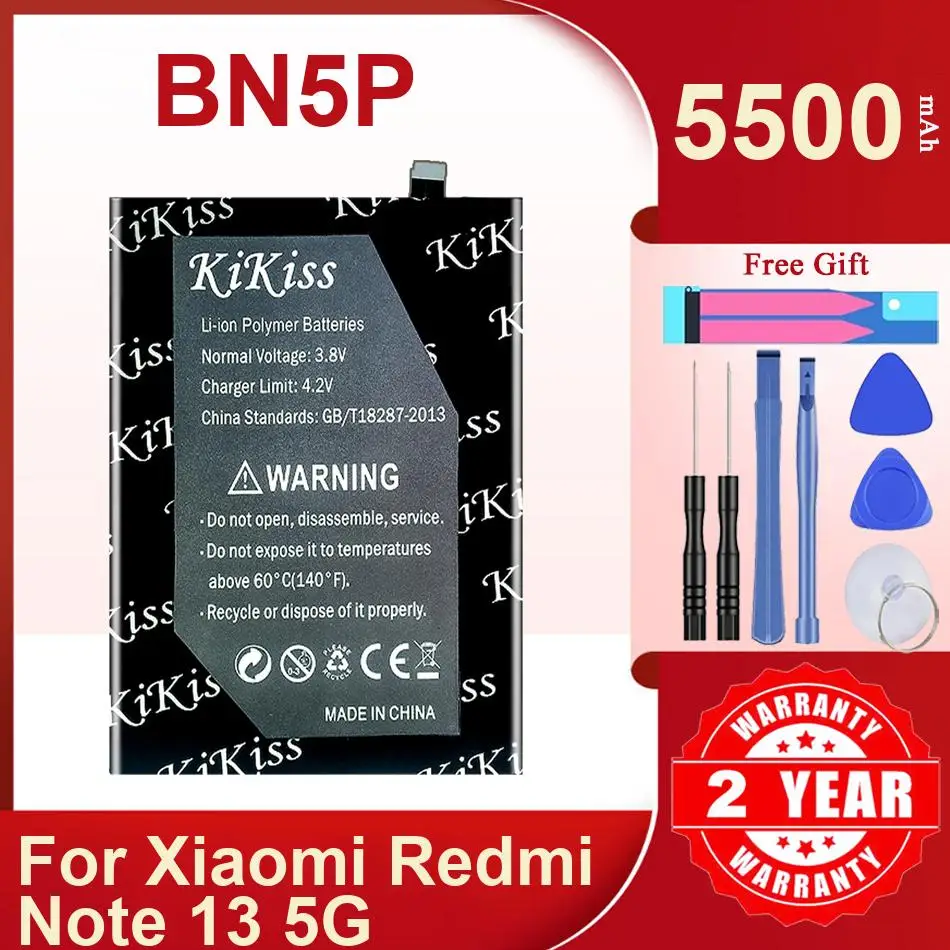 

Аккумулятор Kikiss 5500 мАч BN5P для Xiaomi Redmi Note 13 5G