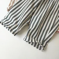 Linen Cotton Stripe Pants for Boys Girls Summer Autumn Casual Loose Kids Children's Trousers 5