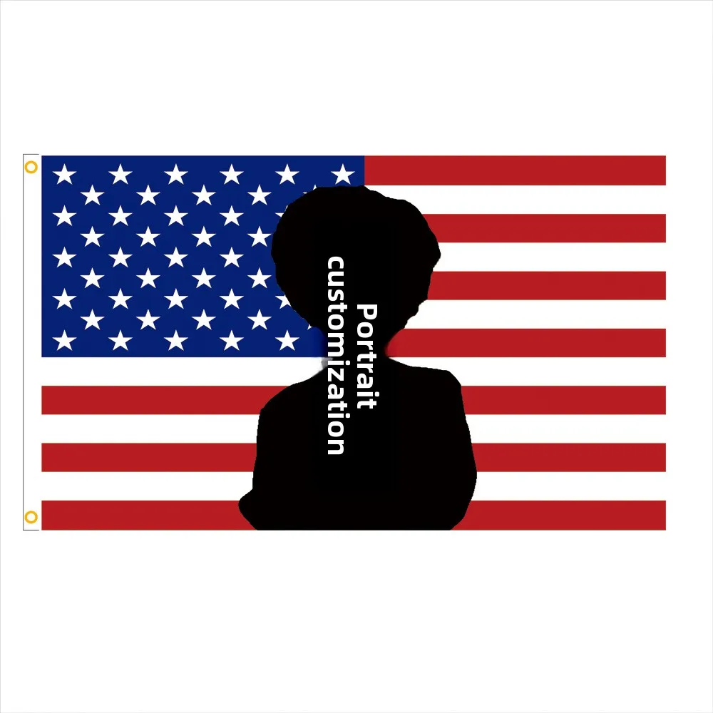 

Cross-border Custom Star Support Background Cloth Pink American Flag Background Character Custom Pattern Banner Design