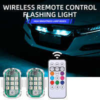 1/2/4pcs Car Drone Wireless Strobe Light LED Flash Colorful Warning Indicator Remote Control Anti-collision Signal For Car Bike