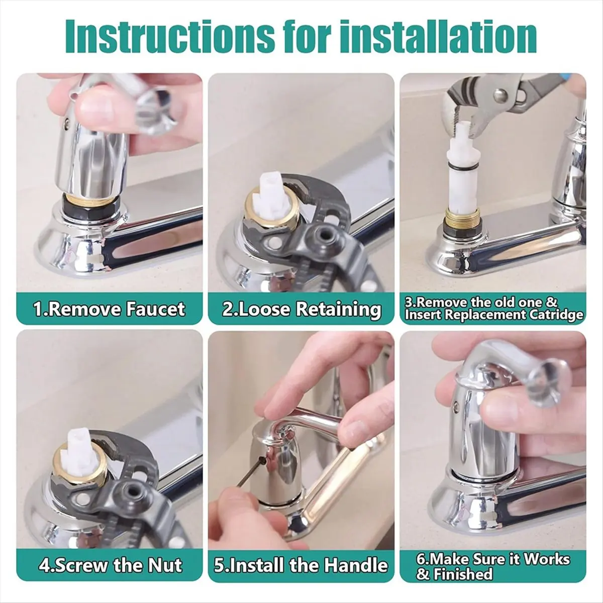 

A78I 2 шт. 1224 1224B Замена смесителя для двух ручек Сменный комплект Смесители Ремкомплект