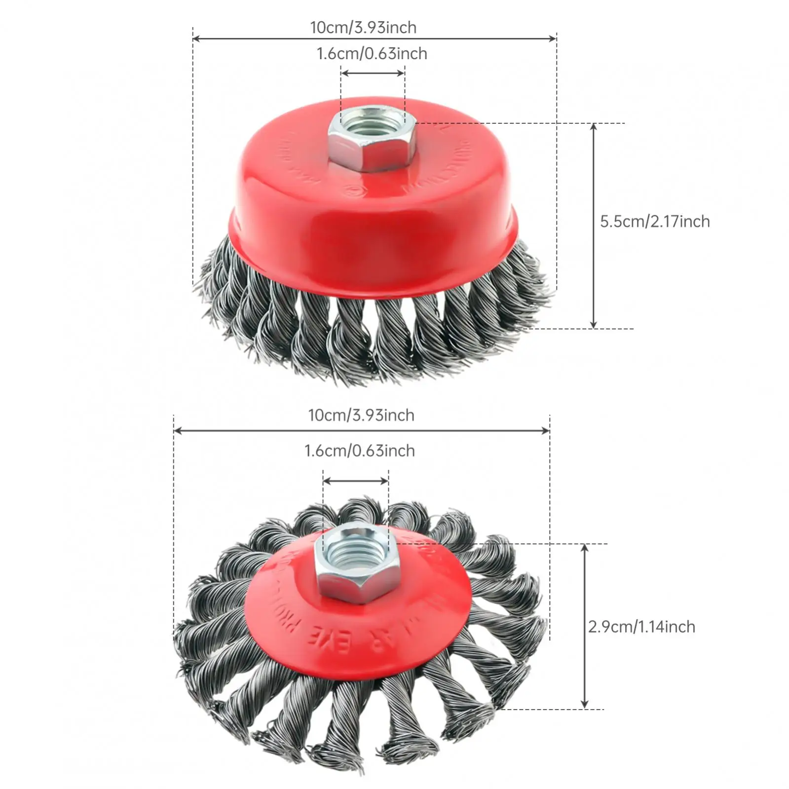 3 pcs 4 inch Angle Grinder Wire Wheel 5/8 inch Threaded Arbor 0.02 inch Carbon Steel Wire Brush for for 4 1/2 Angle Grinder