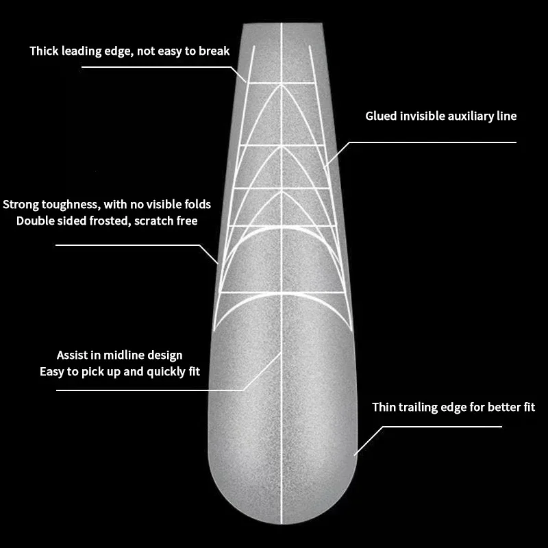 320 Stuks Amandel Doodskist Nagel Tips Met Extra Lijnen Multifunctionele Zachte Gel Volledige Dekking Nep Nagel Voor Uitbreiding Druk op Nagels