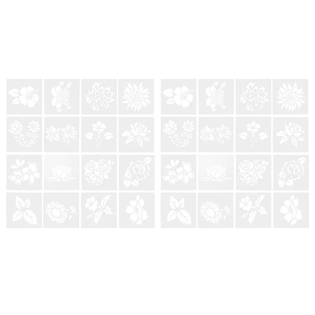 

32 Pcs Painting Hollow Out Template Drawing Stencil for Kids DIY Stencils Creative Hollow-out Flowers Scrapbook Craft Templates